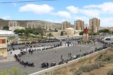Los moteros recuerdan en Jinámar a sus compañeros fallecidos en al carretera (Foto TA)
